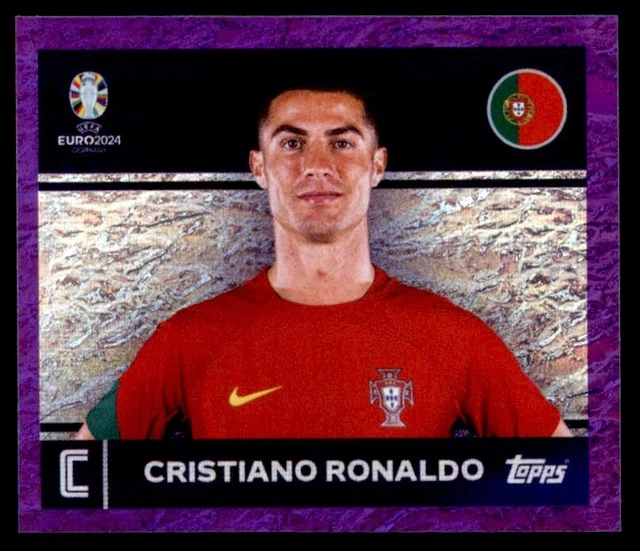 TOPPS EURO 2024 Sticker Cristiano Ronaldo Portugal No. POR2 Purple