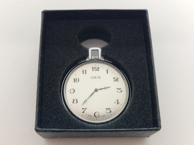 Vintage 1960  Oris Swiss Made  Chrome  Pocket Watch  Gift  Box