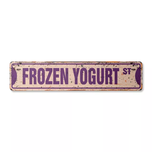 FROZEN YOGURT Vintage Street Sign Metal Plastic shop soft serve Fro Yo