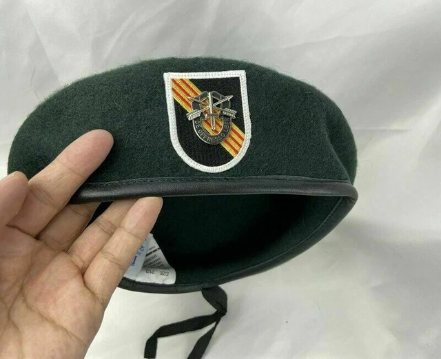 VIETNAM WAR US Army 5Th Special Forces Group Blackish Green Wool Beret ...