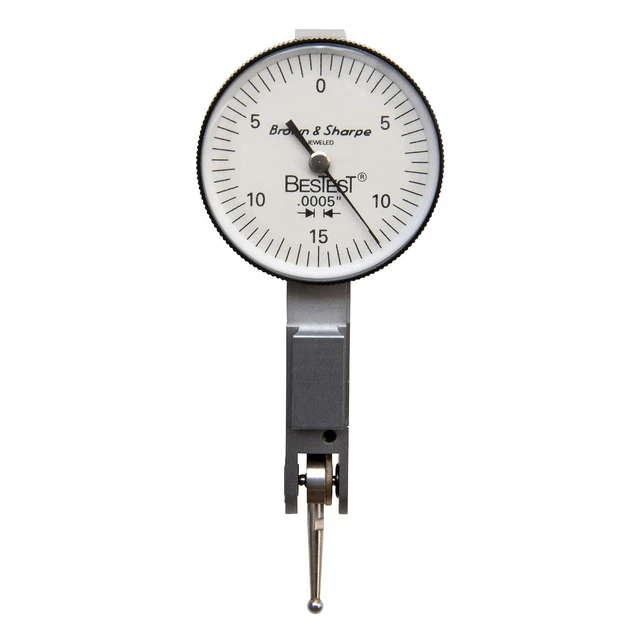 TESA Brown & Sharpe 599-7023-3 Top Mounted Dial Test Indicator Set, White Dial,