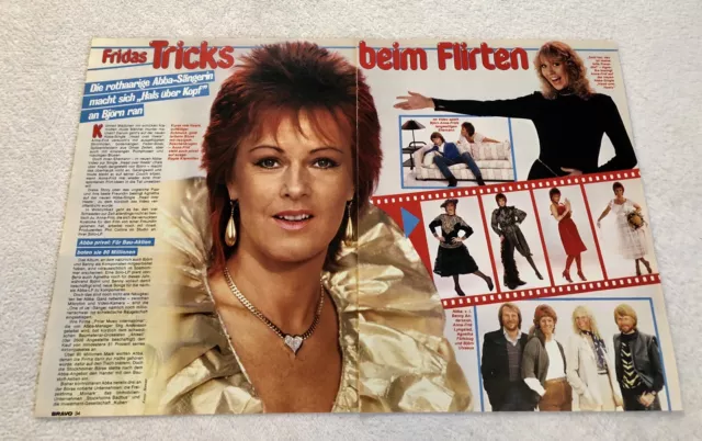 ABBA 1982 Agnetha Frida Clipping Poster German magazine Bravo Vintage Rare 1980s