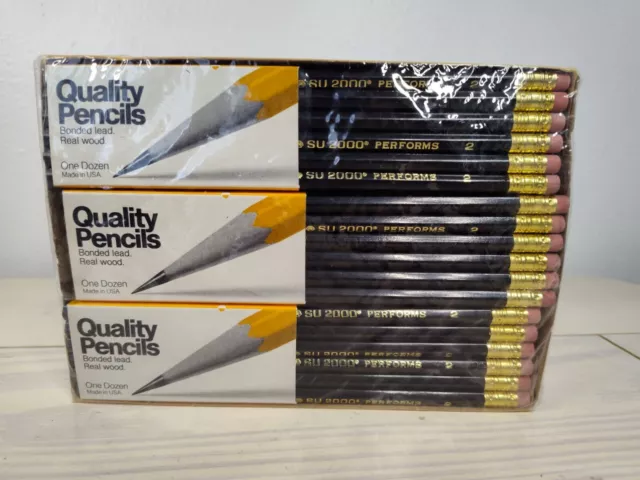 Full Box Of 72 shell gasoline advertising pencil SU 2000 Performs Black #2 NOS