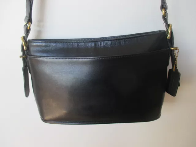 SAC EN CUIR NOIR COACH authentique sac à main bandoulière