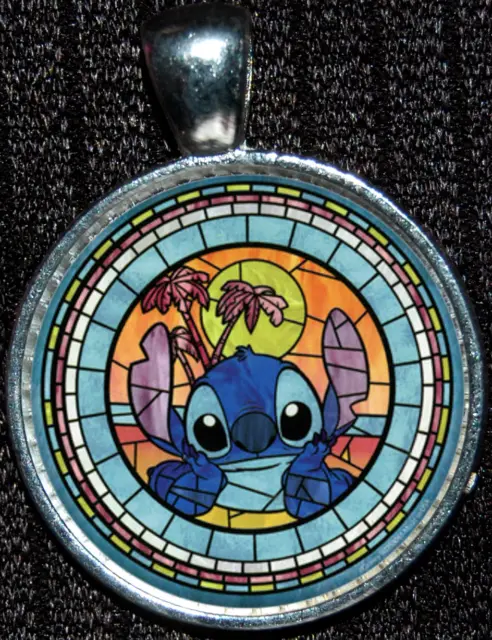 Lilo & Stitch Ohana Hawaiian Alien Disney Gift Silver Pendant Necklace Jewelry