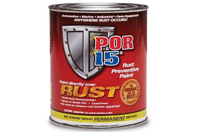 POR-15 45408 Semi Gloss Black Rust Preventive Paint - 1 Pint