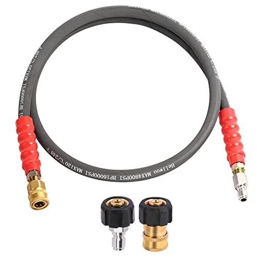 Pressure Washer Whip Hose 5FT, 3/8'' Hose Reel Connector Hose for Power Washer
