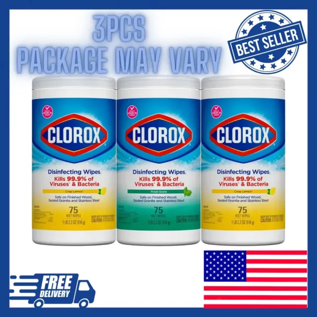 *Clorox Disinfecting Wipes Value Pack, Cleaning Wipes, 75 Count Each, Pack of 3*