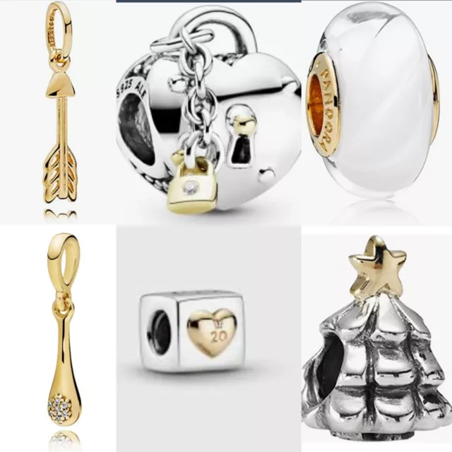 GENUINE PANDORA TWO TONE SHINE charm 39.99 PicClick UK