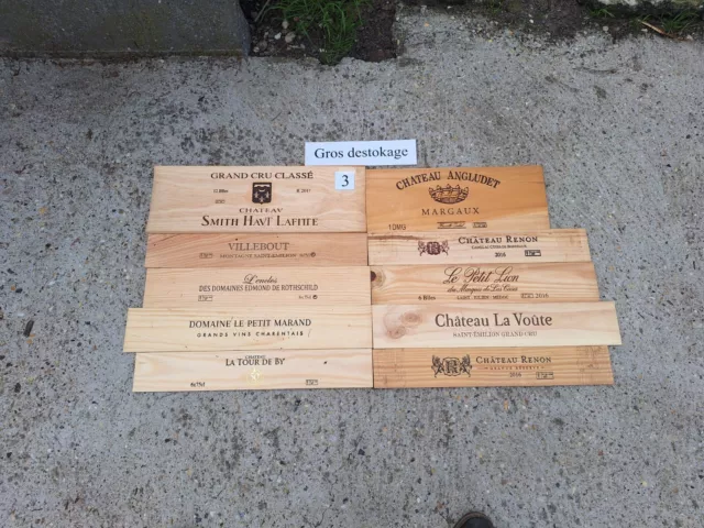 Lot de 10 estampes bois façade de caisse vin