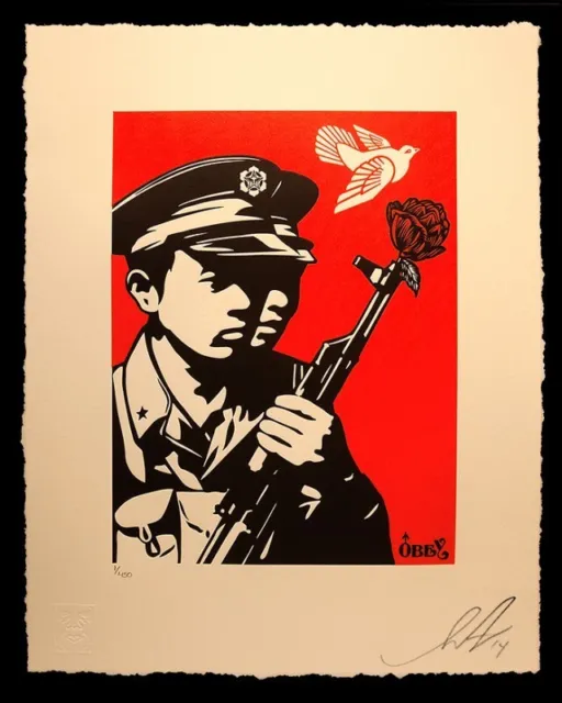 Chinese Soldiers Letterpress  Print Shepard Fairey / OBEY 45/450 Mint