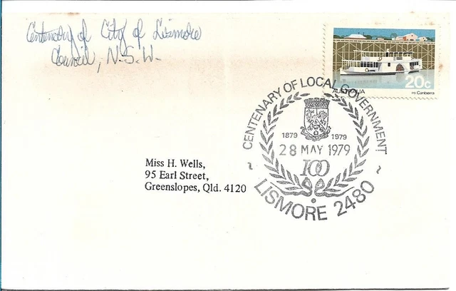 Lismore Postcode Symbol 1979 CENTENARY OF Local Government Lismore 2480 Pictor Marks 623(4 ...