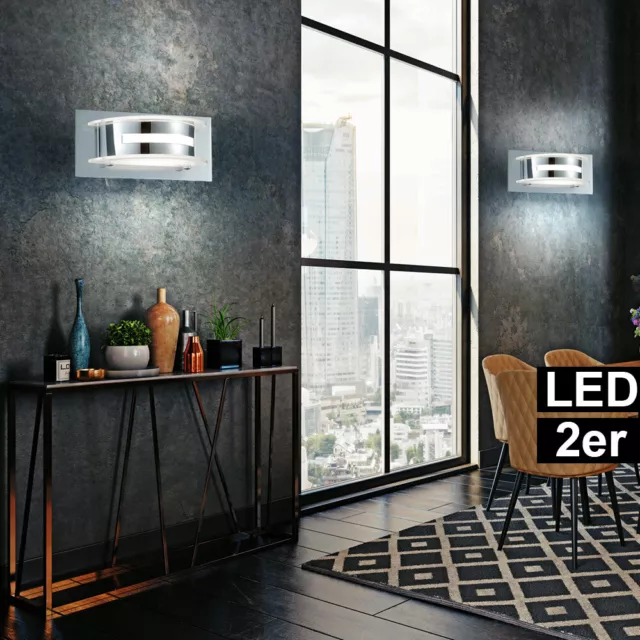 2er Set COB LED Design Wand Lampen Schalter Haus Flur Leuchten 5 W Glas Strahler
