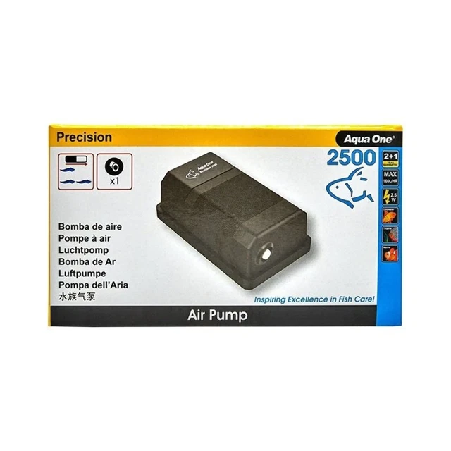 Aqua One 2500 Air Pump - 160 L/H - Fish Tank Aquarium Pond Oxygen Aerator