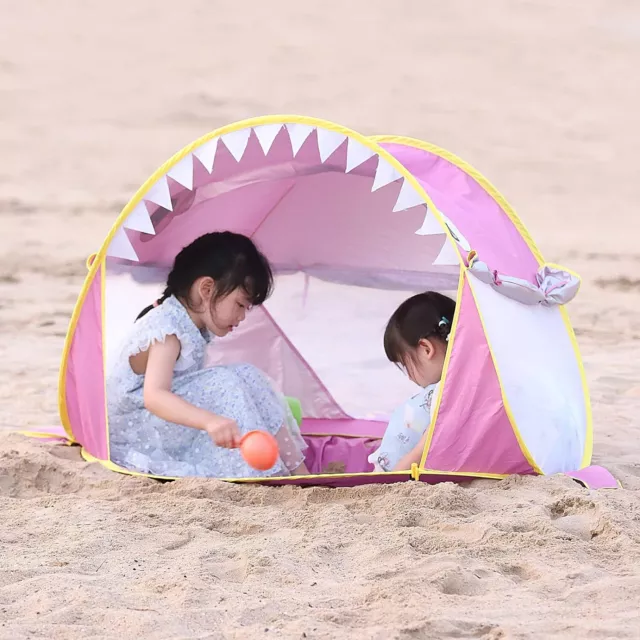 Free Swimming Baby Pop Up Baby Beach Tent with Pool,Portable Shark Sun Shelter