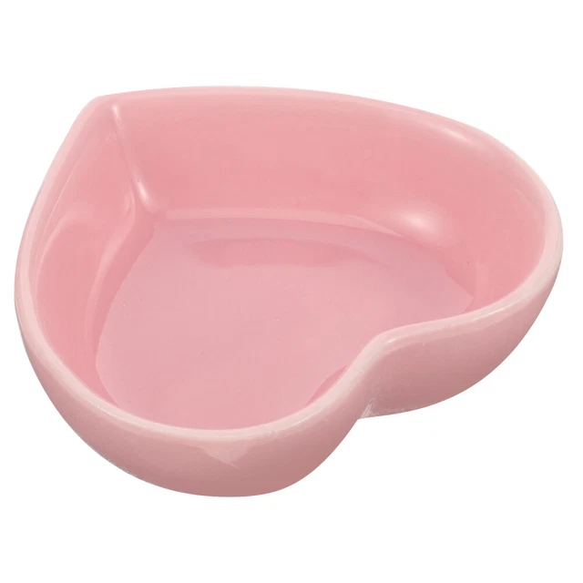 POPETPOP Keramik-Futternapf In Herzform – Rosa, 8x7x2,5 Cm | Für Hamster, Meerschweinchen, Kaninchen & Kleine Haustiere