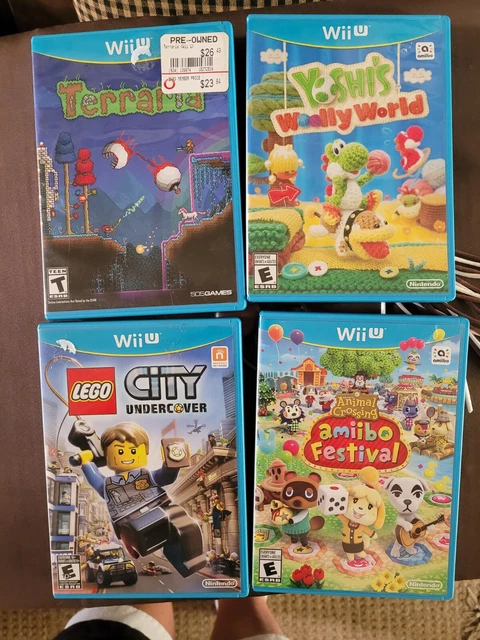 4pc lot Wii U video games amibo festival,Yoshi's Woolly world,Terraria,Lego City 4pc lot Wii U video games amibo festival,Yoshi's Woolly world,Terraria,Lego City