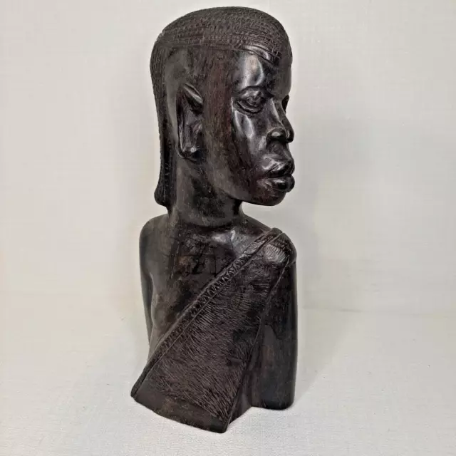 Ancienne Statuette Africaine En Bois Homme De Profil