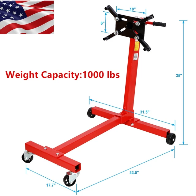 1000LB ENGINE STAND Vehicle Engine Block Stand Folding Stand Steel