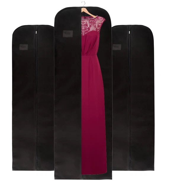 Paquete de 3 bolsas de vestir 72" transpirables largas bolsa de vestir graduación bolsos de vestir ropa