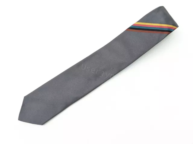 Paul Smith Corbata Nuevo con Etiquetas Gris Firma Artista Raya & Floral Forro