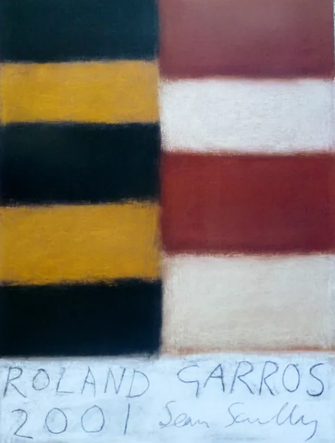 Sean Scully Roland Garros 2001 Tennis Offset Lithographie Poster Signiert Irish