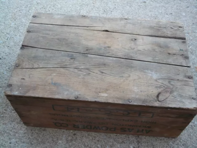 Vintage Atlas Powder Co Wilmington Deleware USA Giant Gelatin Hunting Wood Box 8