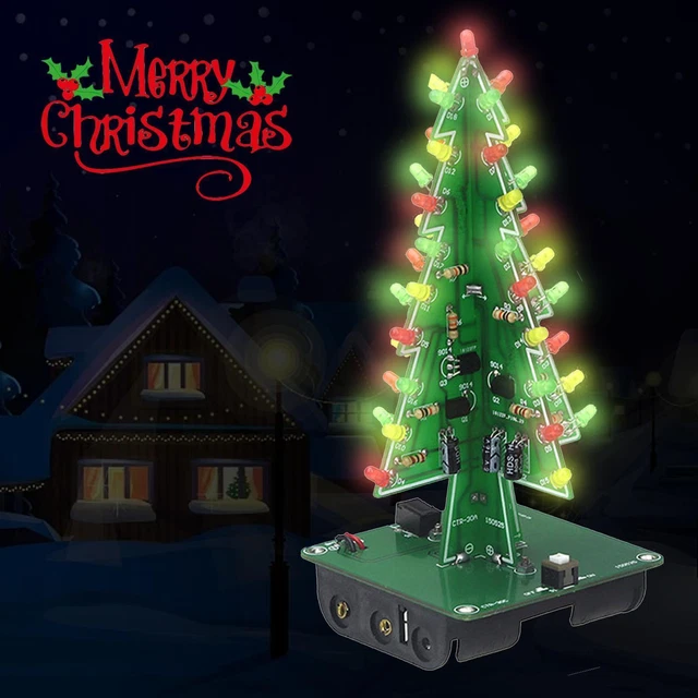 Produktbild von LED Weihnachtsbaum DIY Bausatz Mit Musik – 36 Bunte LEDs, Löten & Lernen, 60x60x136mm