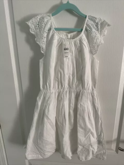 Girls Gap Kids White Eyelet Dress Size Large (10-11 Y) NWT