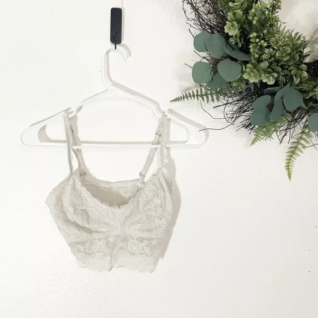 New Hollister Gilly Hicks Womens Size XL White Lace Halter Bralette 