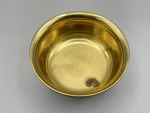 Vintage Antique Kashmiri Copper Brass Repousse Footed Bowl Cup Engraved 3