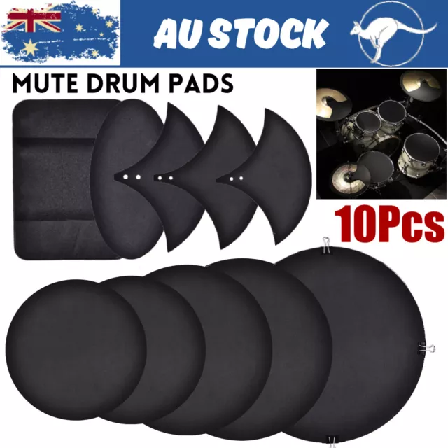 10Pcs Drum Mute Pads Silencer Drumming Practice Rubber Foam Pad Cymbal Mute Pads