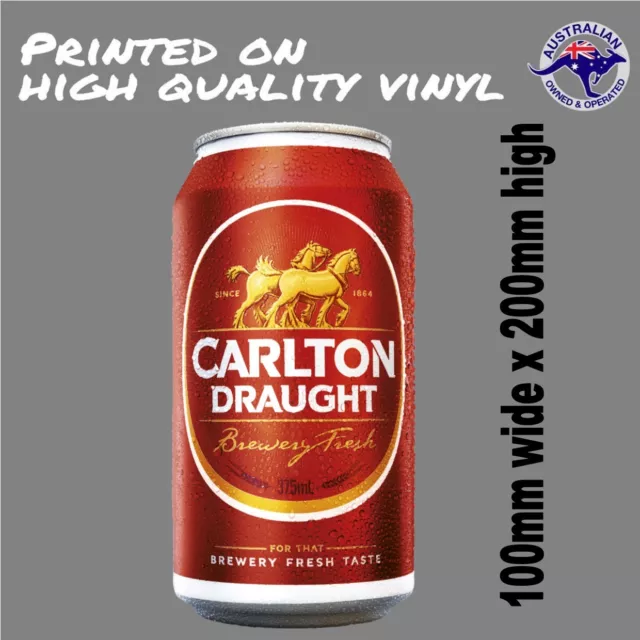 Carlton Draught Can BEER 4x4 Mancave (100mm) Esky Fridge BOAT CAR Decal STICKER