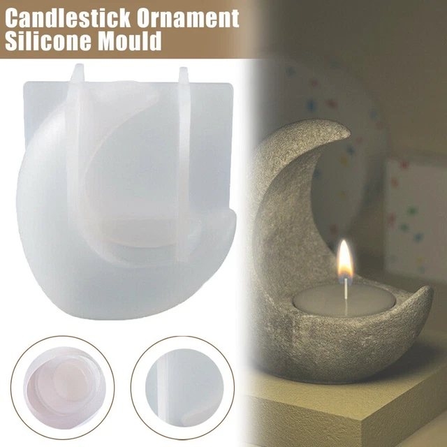 DIY Silikon Mond Teelicht Kerzenhalter Form Kerzenhalter Epoxidharz Gussform 2