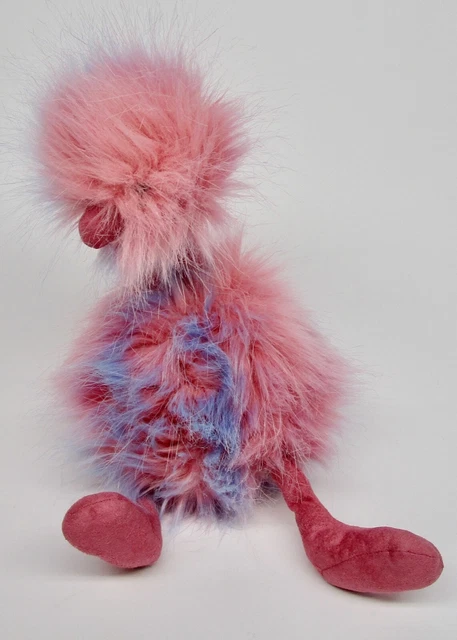Jellycat plush pom pom bird ostrich emu cotton candy pink purple 13" stuffed toy