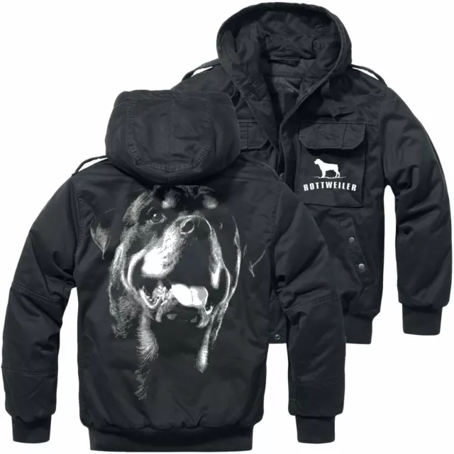 WINTER Feldjacke mit Kapuze Rottweiler Hundeliebhaber Rotti Rasse Zucht Geschenk