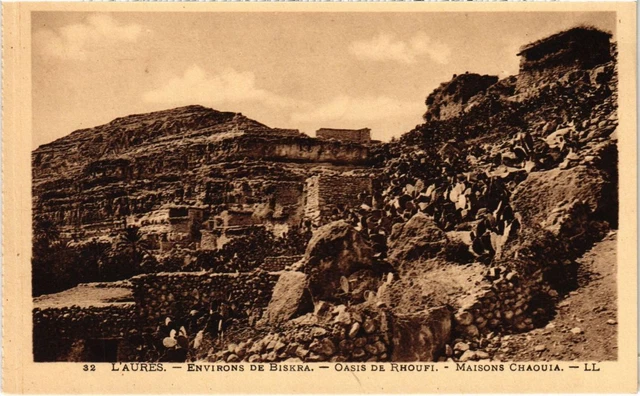 CPA AK BISKRA Env - L'Aures - Oasis de Rhoufi - Houses ALGERIA (1291555)