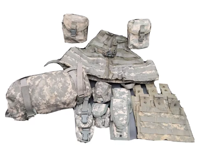 Rifleman kit Molle II ACU  Waist Pack FLC Vest 8 Pouches + 2 Flash  A1