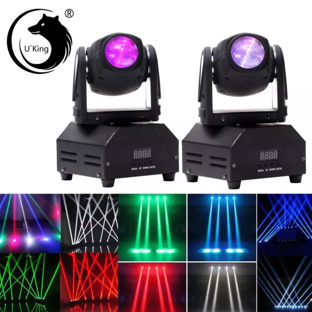 2Stk Mini LED Beam Moving Head RGBW DMX 50W Bühnenbeleuchtung dj Bar Party Show