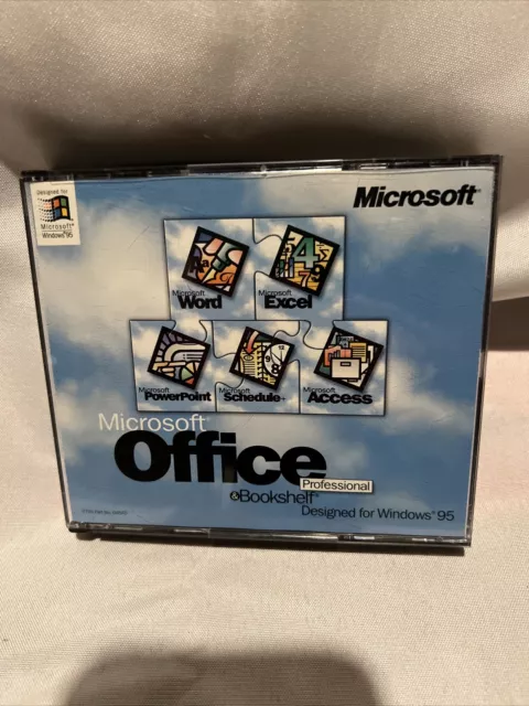 Microsoft Office Professional & Bookshelf Designed for Windows 95  W/both Disk
