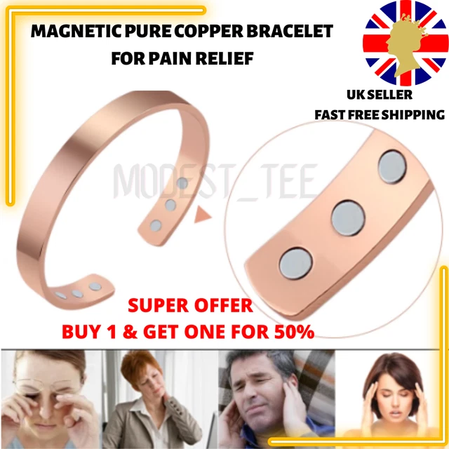 GENTS COPPER MAGNETIC BRACELET bangle carpal tunnel arthritis pain