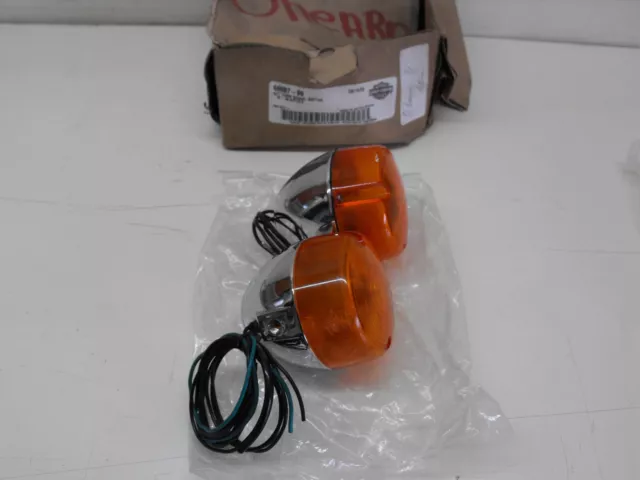 Harley-Davidson Chrome Bullet Turn Signal Kit 68007-99 Softail 1988-99
