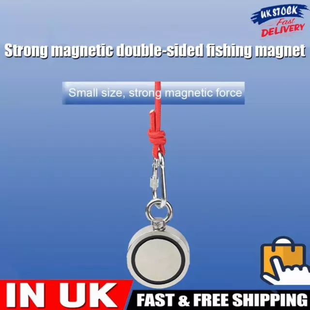 Magnet Fishing Kit Double Sided Fishing Magnet Rope+Gloves Strong D60 Underwater