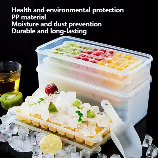 144 Grids Ice Cube Maker Mould with Cover and Ice Storage Box W8Z8 F4F1