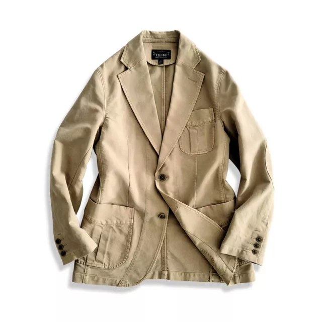 French Chore Coat Men's Safari Jacket Vintage Casual Pockets Overalls Work  Coat