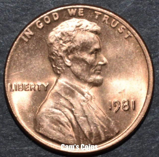 1981 P Lincoln Memorial Penny Brilliant Uncirculated (BU) Cent