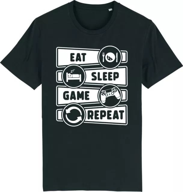 Gamer Eat Sleep Game Repeat Console PC Online Gaming T-Shirt