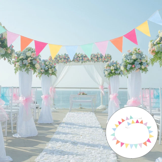 1 cuerda de banderín falso retro niños fiesta cumpleaños boda decoración banne