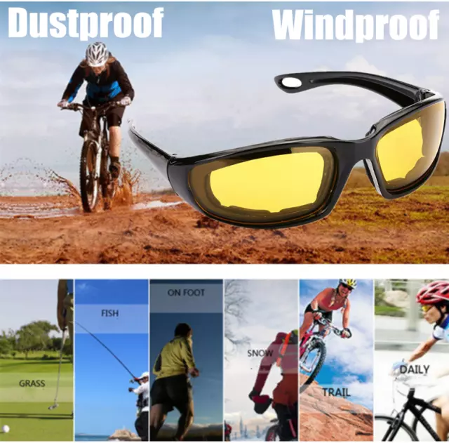 RIDING GLASSES MOTORCYCLE Driving Sport Sunglasses Black Frame with ...