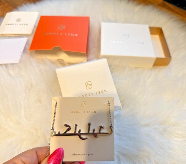 BNWT ABBOTT LYON Silver Personalised Arabic Name 'SCARLETT